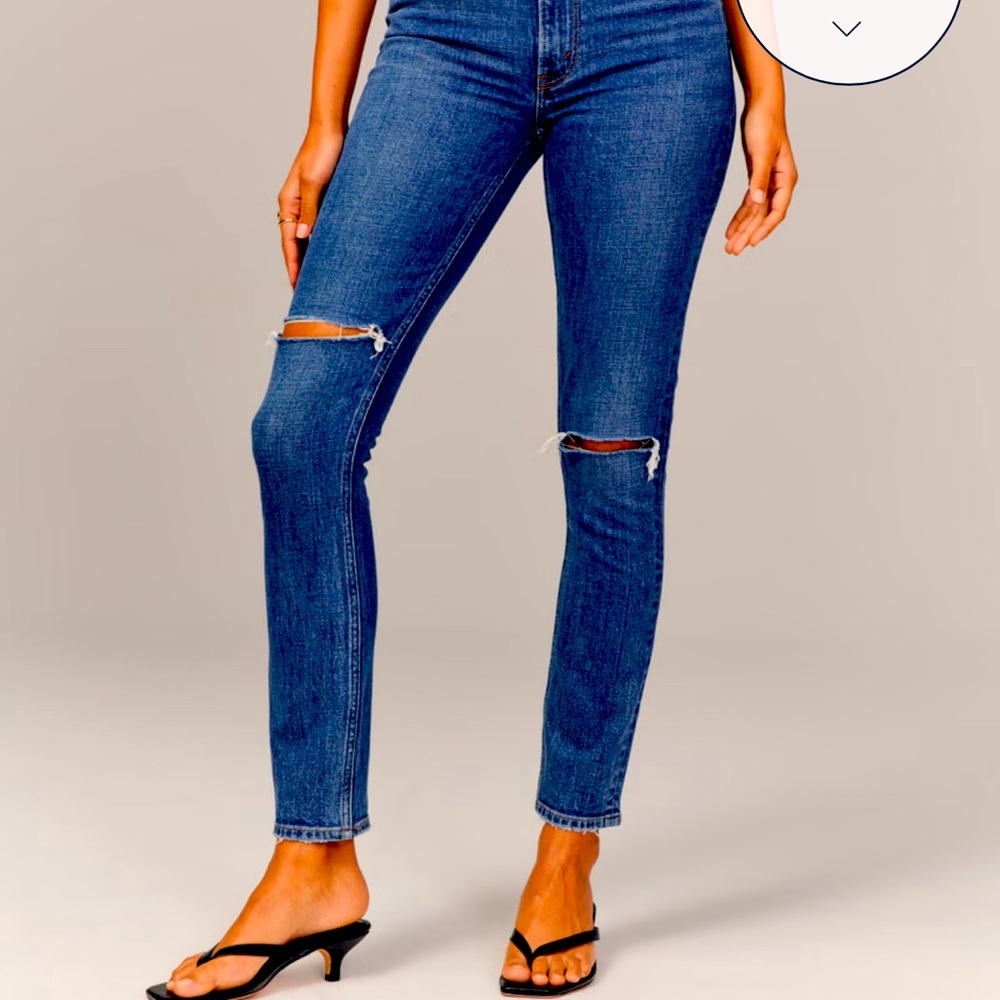 Abercrombie high rise destroyed skinny jeans